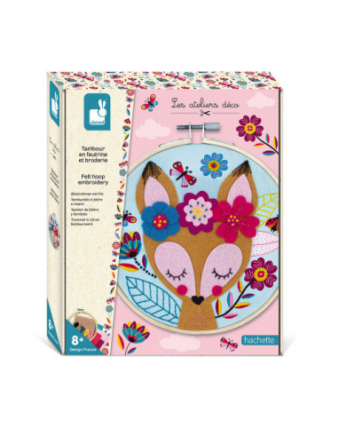 Tambour en feutrine et broderie