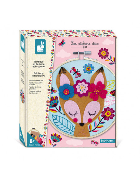 Tambour en feutrine et broderie