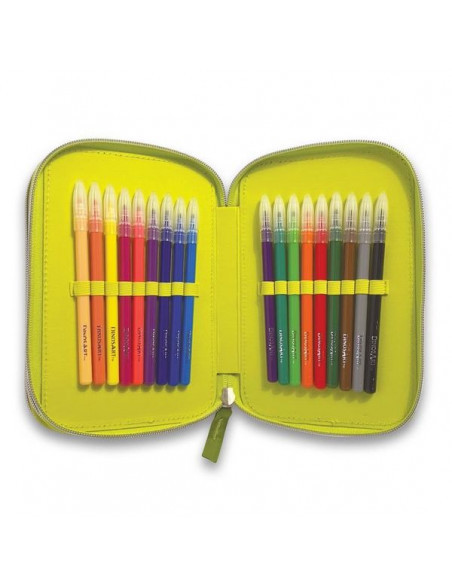 TROUSSE A CRAYONS 3 COMPARTIMENTS DINOSART