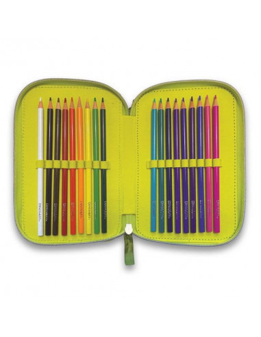 TROUSSE A CRAYONS 3 COMPARTIMENTS DINOSART