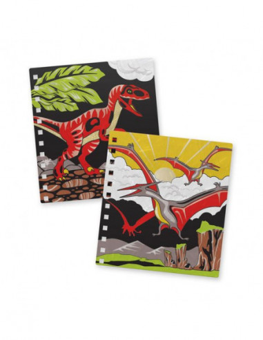 CARNET DE COLORIAGES VELOURS DINOSAURE DINOSART