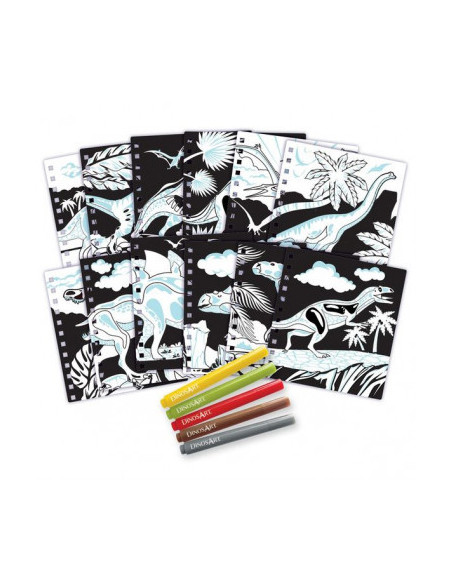 CARNET DE COLORIAGES VELOURS DINOSAURE DINOSART