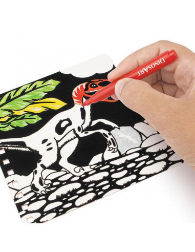 CARNET DE COLORIAGES VELOURS DINOSAURE DINOSART