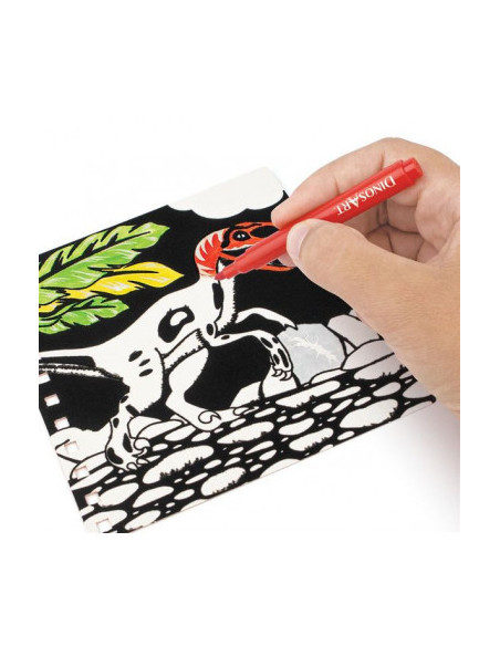 CARNET DE COLORIAGES VELOURS DINOSAURE DINOSART