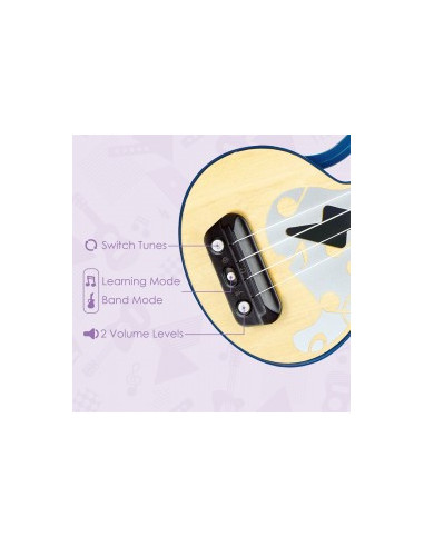 Electronic ukulele bleu