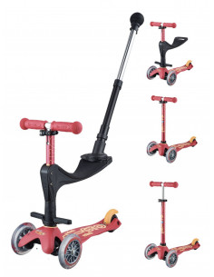 TROTTINETTE MINI MICRO 3 EN 1 DELUXE - ROUGE RUBIS