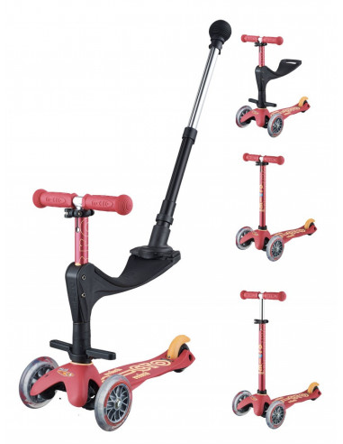 TROTTINETTE MINI MICRO 3 EN 1 DELUXE - ROUGE RUBIS