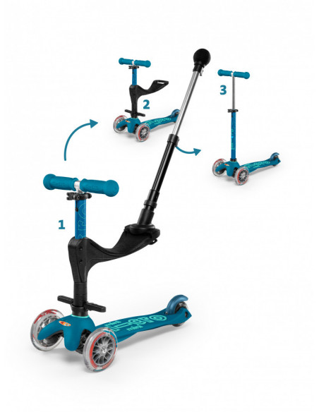 TROTTINETTE MINI MICRO 3 EN 1 DELUXE - BLEU GLACIAL