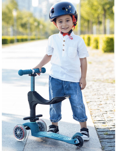 TROTTINETTE MINI MICRO 3 EN 1 DELUXE - BLEU GLACIAL