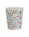GOBELETS FESTONNES 200ML FLEURS ET OR X8