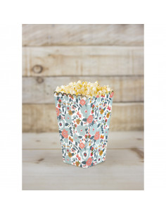 BOITES A POP-CORN FLEURS ET OR X8 2