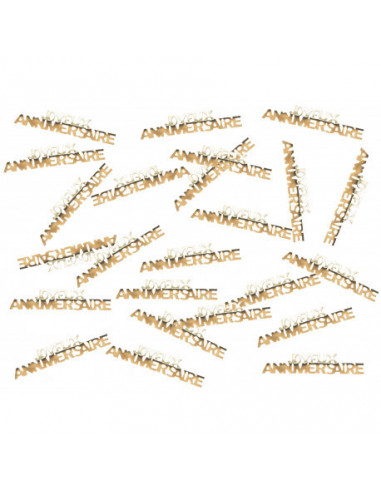 CONFETTIS DE TABLE JOYEUX ANNIVERSAIRE OR
