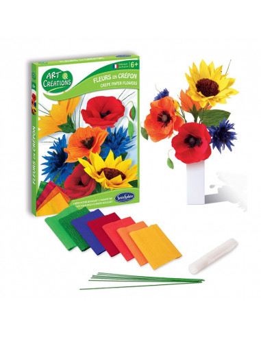 Art & creations fleurs en crepon bouquet champetre