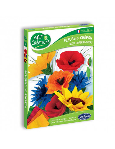 Art & creations fleurs en crepon bouquet champetre