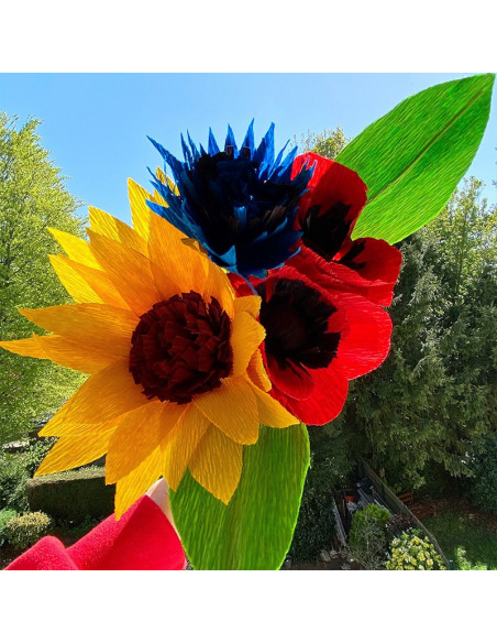 Art & creations fleurs en crepon bouquet champetre