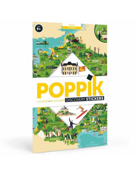 POSTER EN STICKERS  - CARTE DE FRANCE