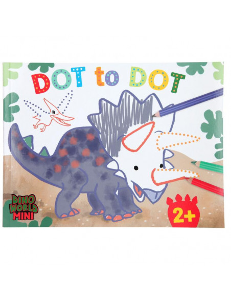 Dino world album de coloriage point par point