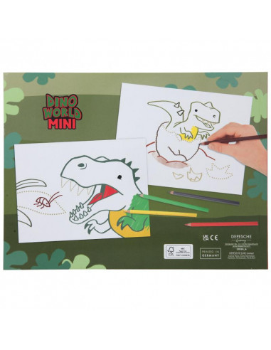 Dino world album de coloriage point par point