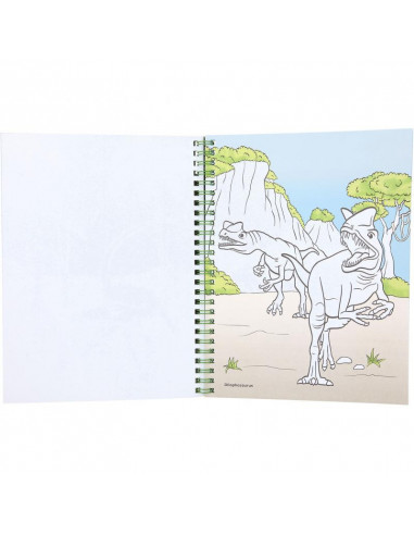Dino world album a colorier avec crayons