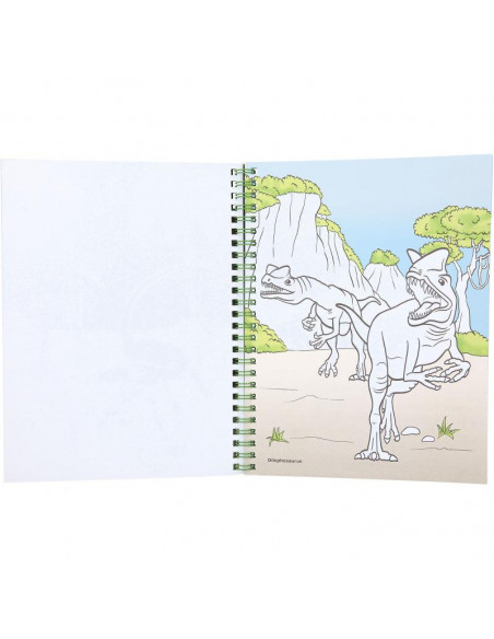 Dino world album a colorier avec crayons