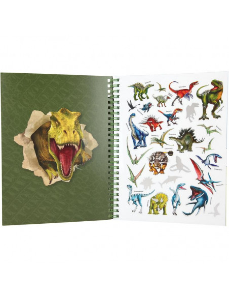 Dino world album a colorier avec crayons