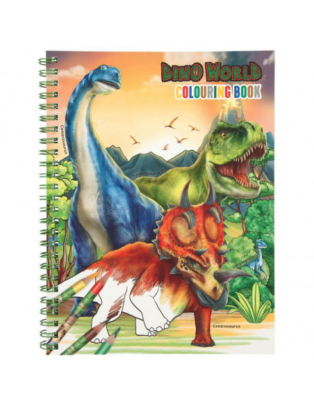 Dino world album a colorier avec crayons