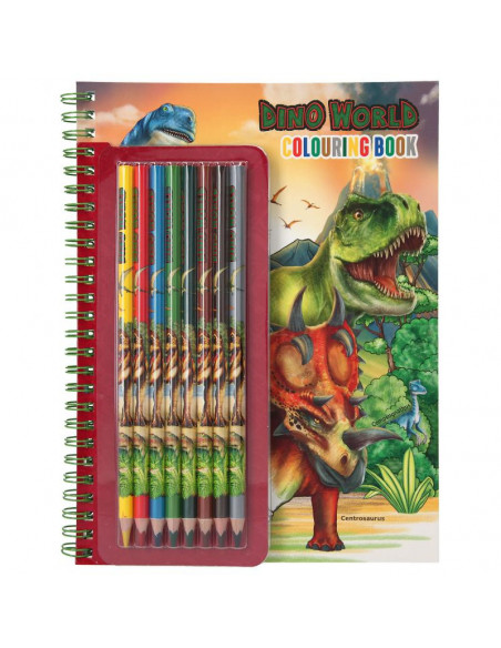 Dino world album a colorier avec crayons