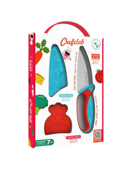 Le couteau du chef chefclub kids bleu & rouge