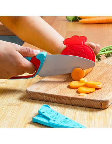Le couteau du chef chefclub kids bleu & rouge
