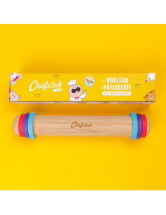 Rouleau a patisserie avec anneaux ajustables chefclub kids
