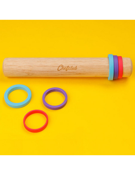 Rouleau a patisserie avec anneaux ajustables chefclub kids