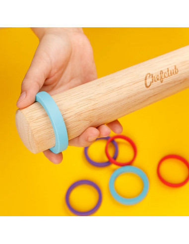 Rouleau a patisserie avec anneaux ajustables chefclub kids