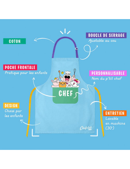 Tablier en coton chefclub kids