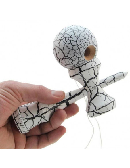 Kendama crackle blanc boule 6 cm