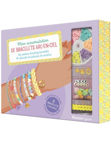 Mon accumulation de bracelets arc-en-ciel