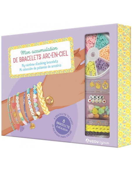 Mon accumulation de bracelets arc-en-ciel