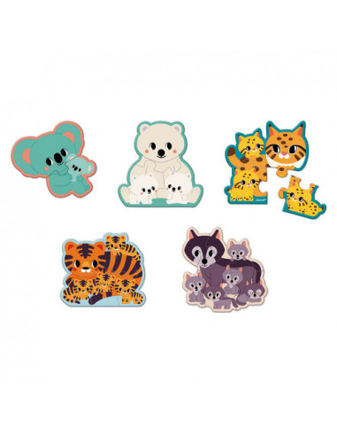 5 PUZZLES EVOLUTIFS ANIMAUX