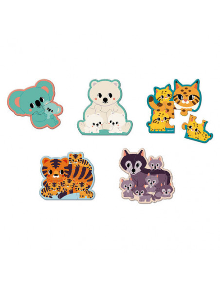 5 PUZZLES EVOLUTIFS ANIMAUX