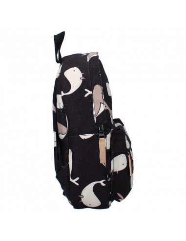 SAC A DOS ENFANT BALEINES ET CACHALOTS - NOIR