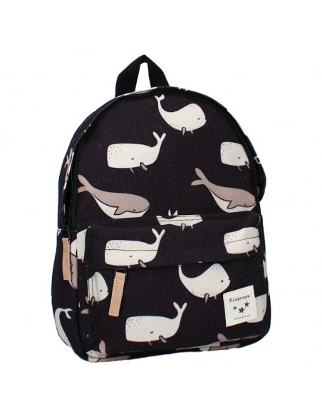 SAC A DOS ENFANT BALEINES ET CACHALOTS - NOIR