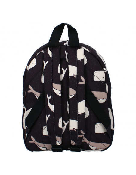 SAC A DOS ENFANT BALEINES ET CACHALOTS - NOIR