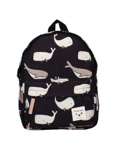 SAC A DOS ENFANT BALEINES ET CACHALOTS - NOIR