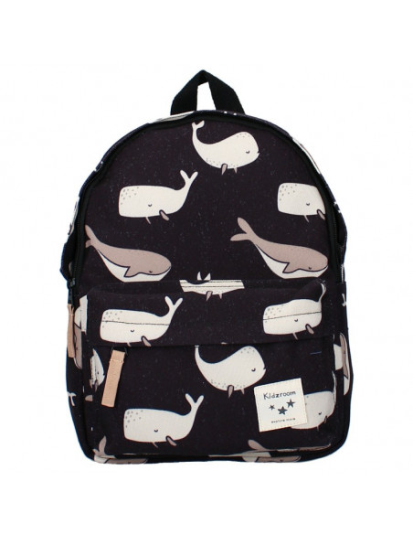 SAC A DOS ENFANT BALEINES ET CACHALOTS - NOIR