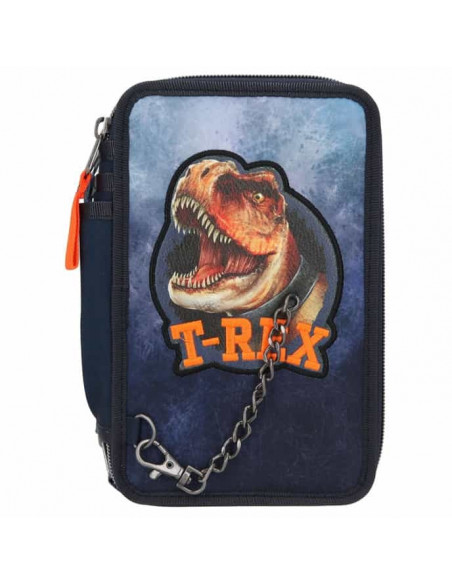 DINO WORLD TROUSSE A CRAYONS 3 COMPARTIMENTS