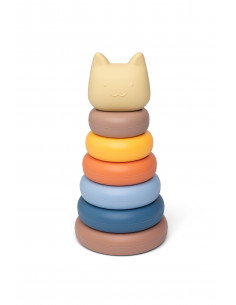 Little l - tour empilable chat beige et bleu 2