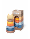Little l - tour empilable chat beige et bleu