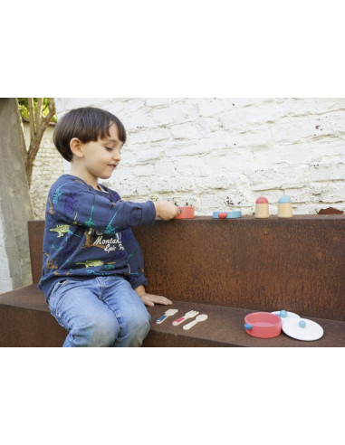 SET DE CASSEROLES EN BOIS