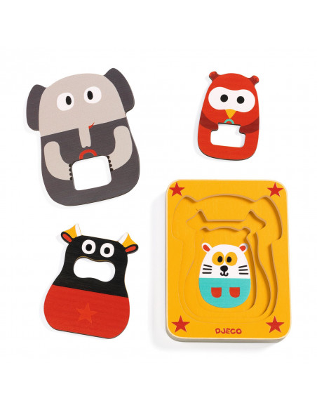 PUZZLE 3 NIVEAUX - LEO & CO - FSC WOOD 100%