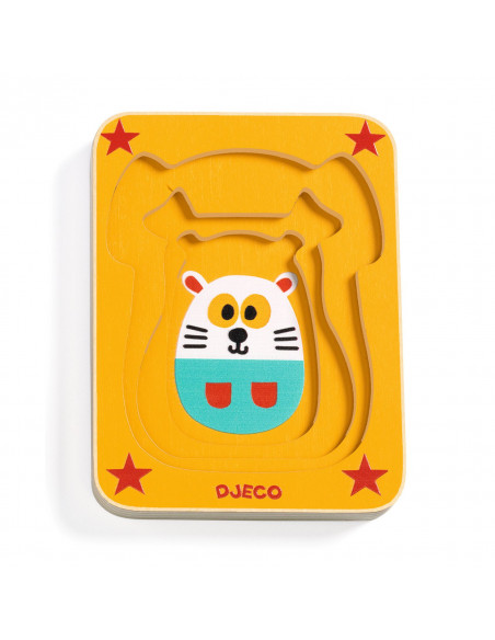 PUZZLE 3 NIVEAUX - LEO & CO - FSC WOOD 100%