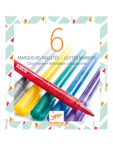 6 marqueurs pailletés
